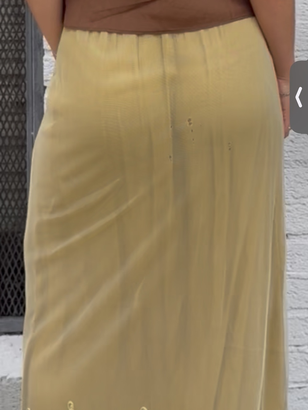 One of a kind : Vintage Y2K Yellow maxi skirt with gold floral embroidery - Picture 10 of 10